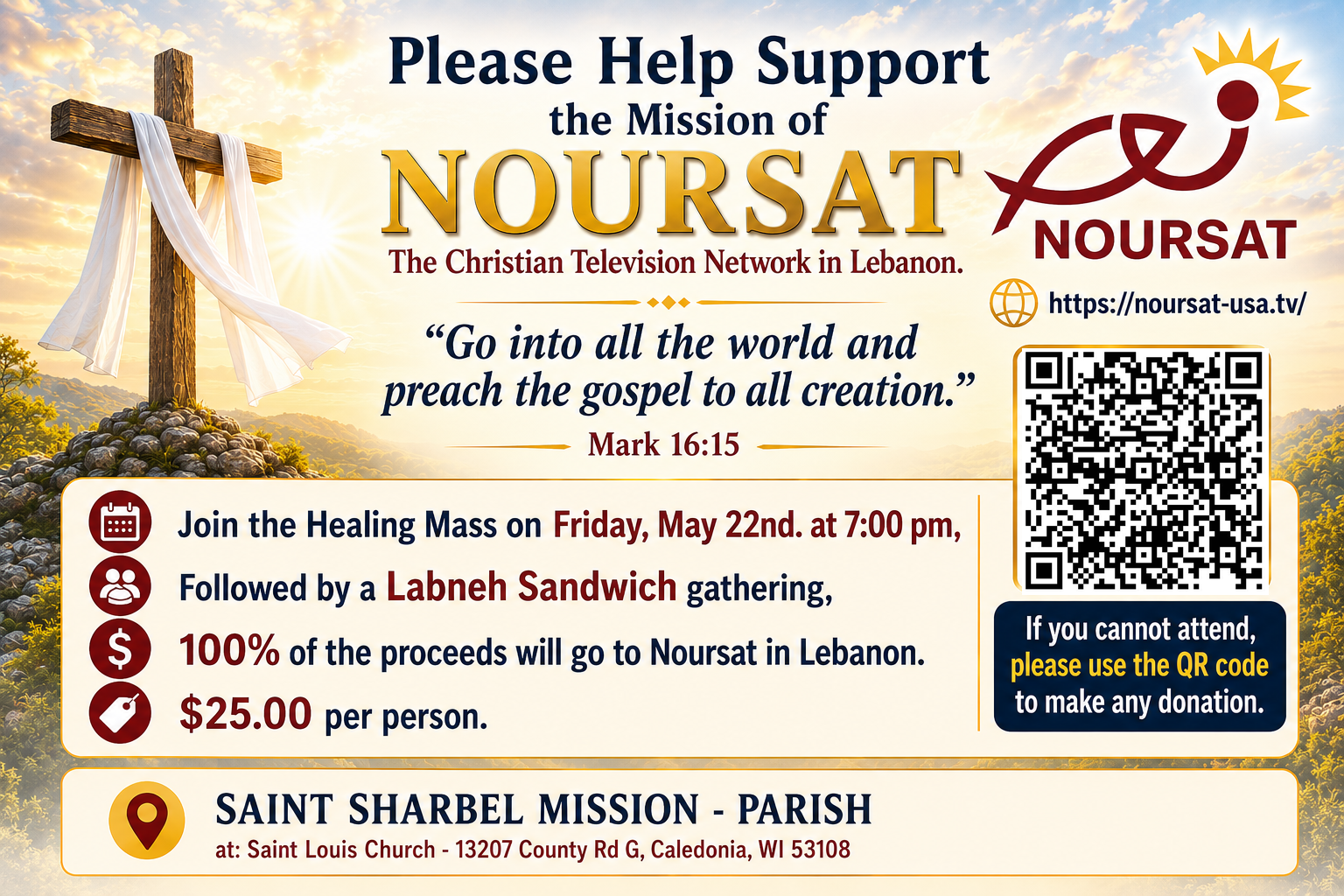Noursat Healing Mass 2026 flyer