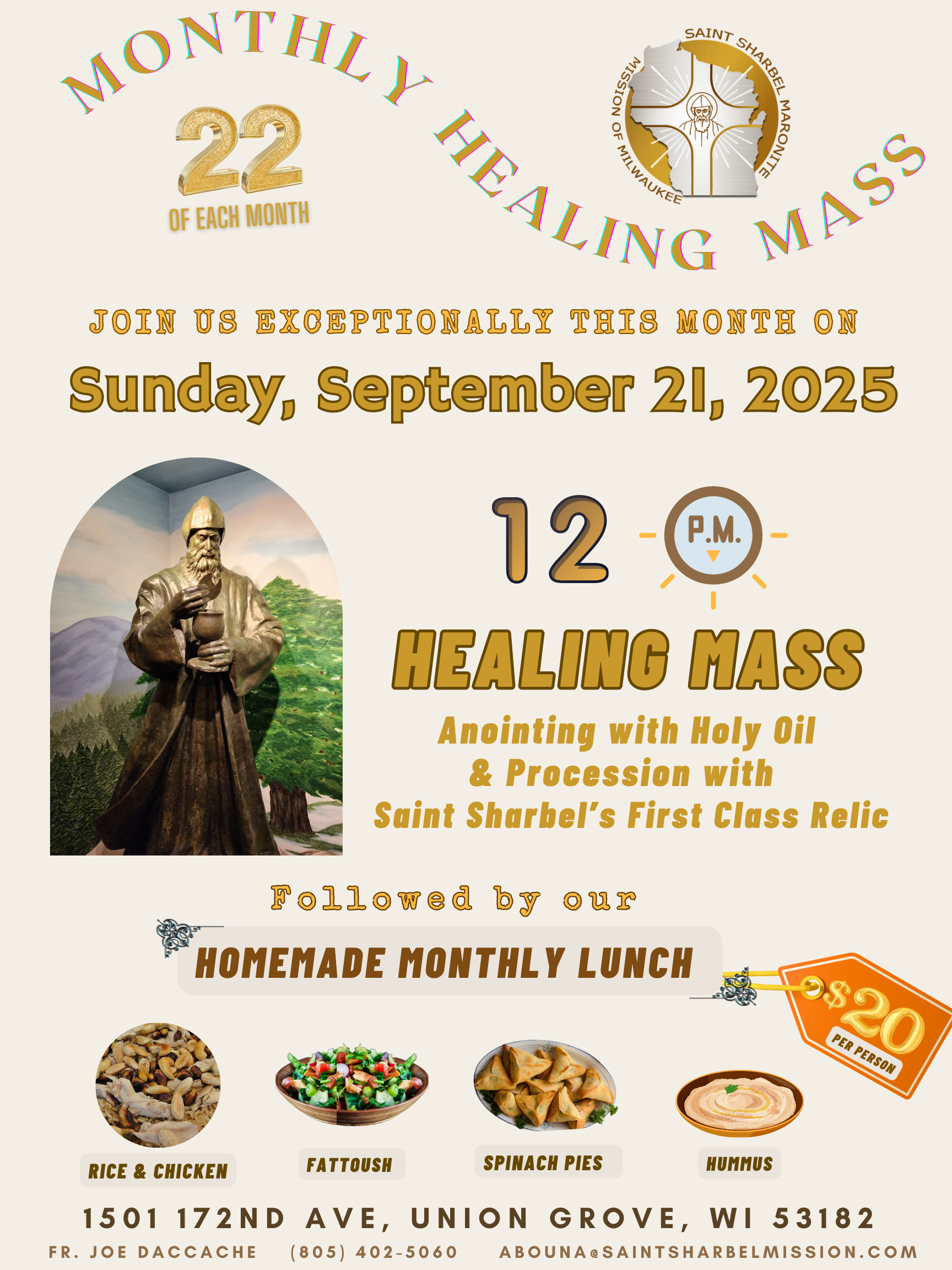 Healing Mass September 2025 flyer
