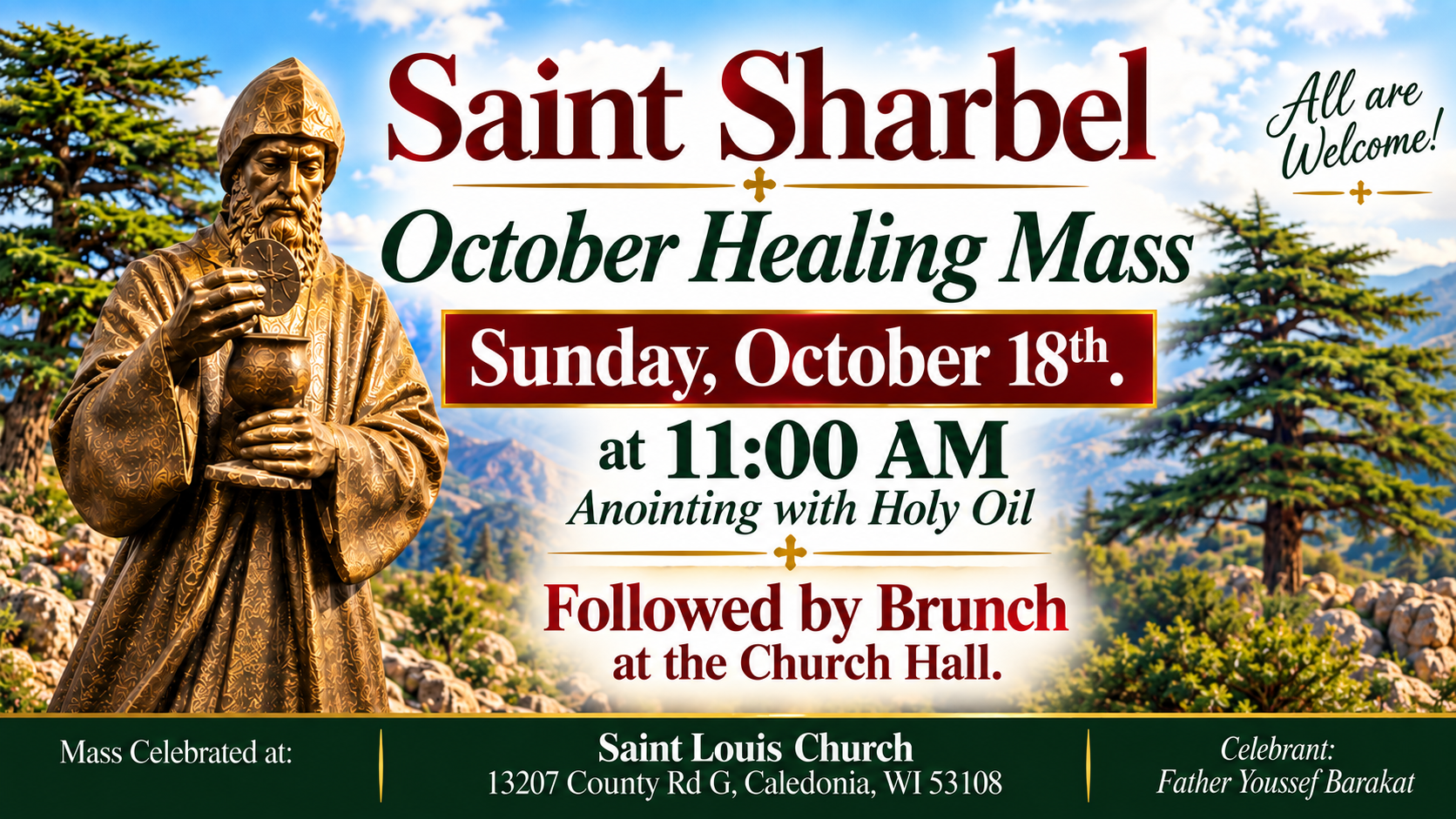 Saint Sharbel Healing Mass — August 16, 2026