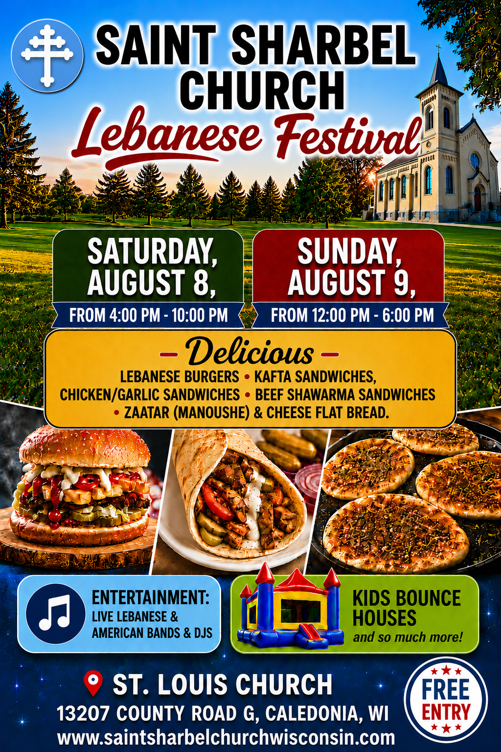 Saint Sharbel Church Lebanese Festival flyer