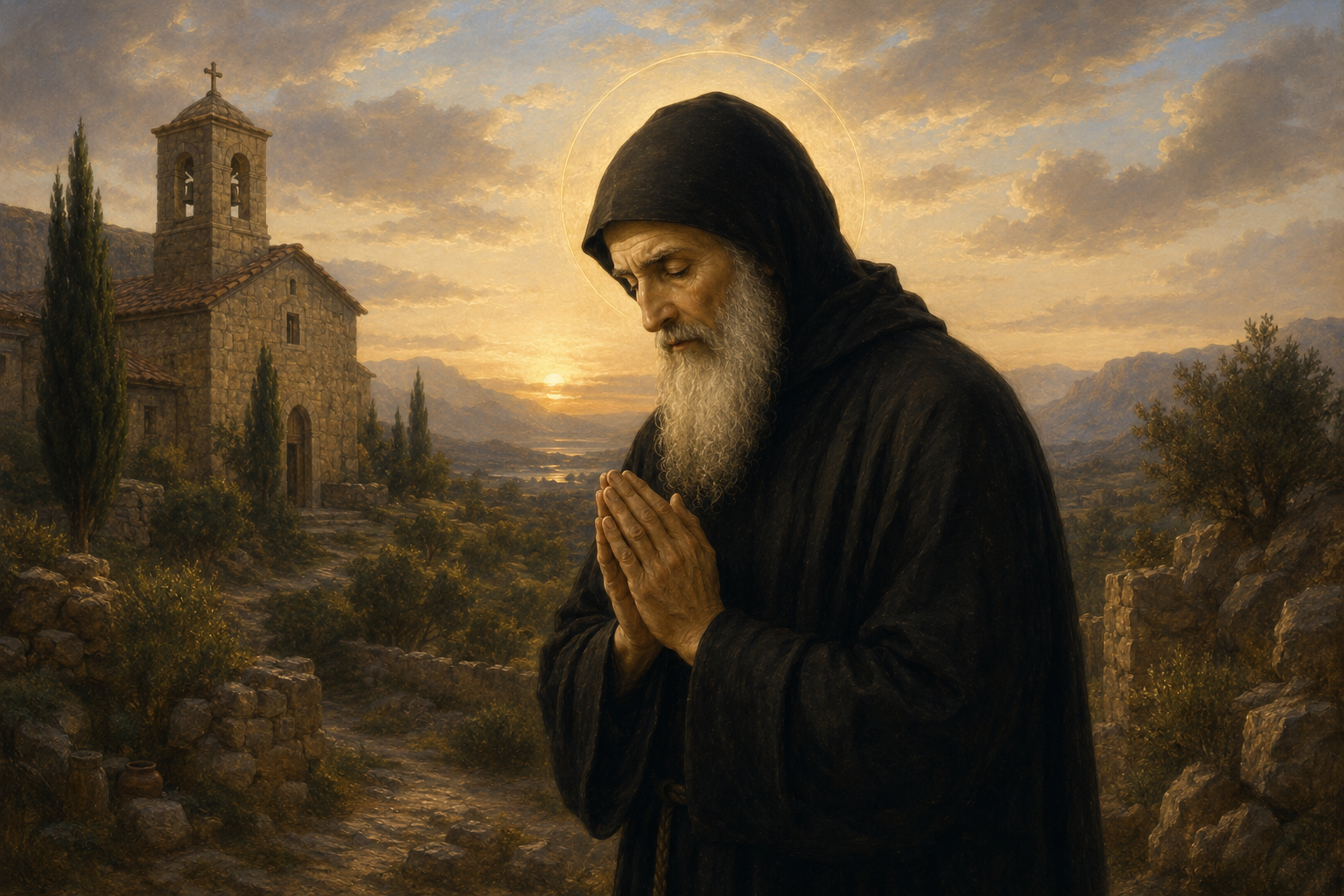 St Sharbel Praying